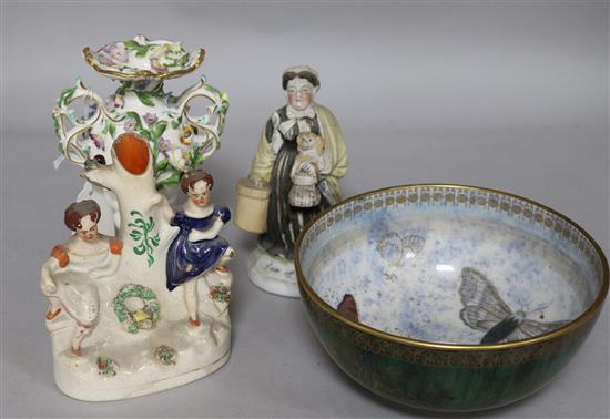 A Carlton lustreware bowl, Minton vase etc